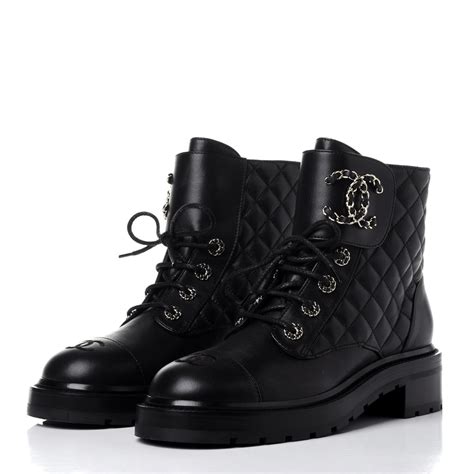 chanel combat boots vintage|Chanel quilted combat boots.